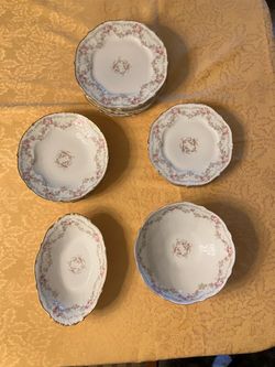 Vintage Porcelain Plates and Bowls Set Limoges