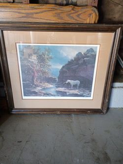 Signed Western Art Print O. Wieghorst