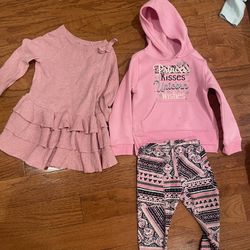 Toddle girl bundle dress and sweater pant set 18months -2T