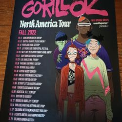 Gorillaz 2022 Tour Poster *20.00* 36" x 24" on Heavy Stock Poster Home Decor Music