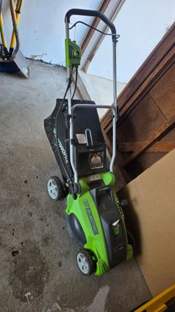 Plug-in lawn mower.