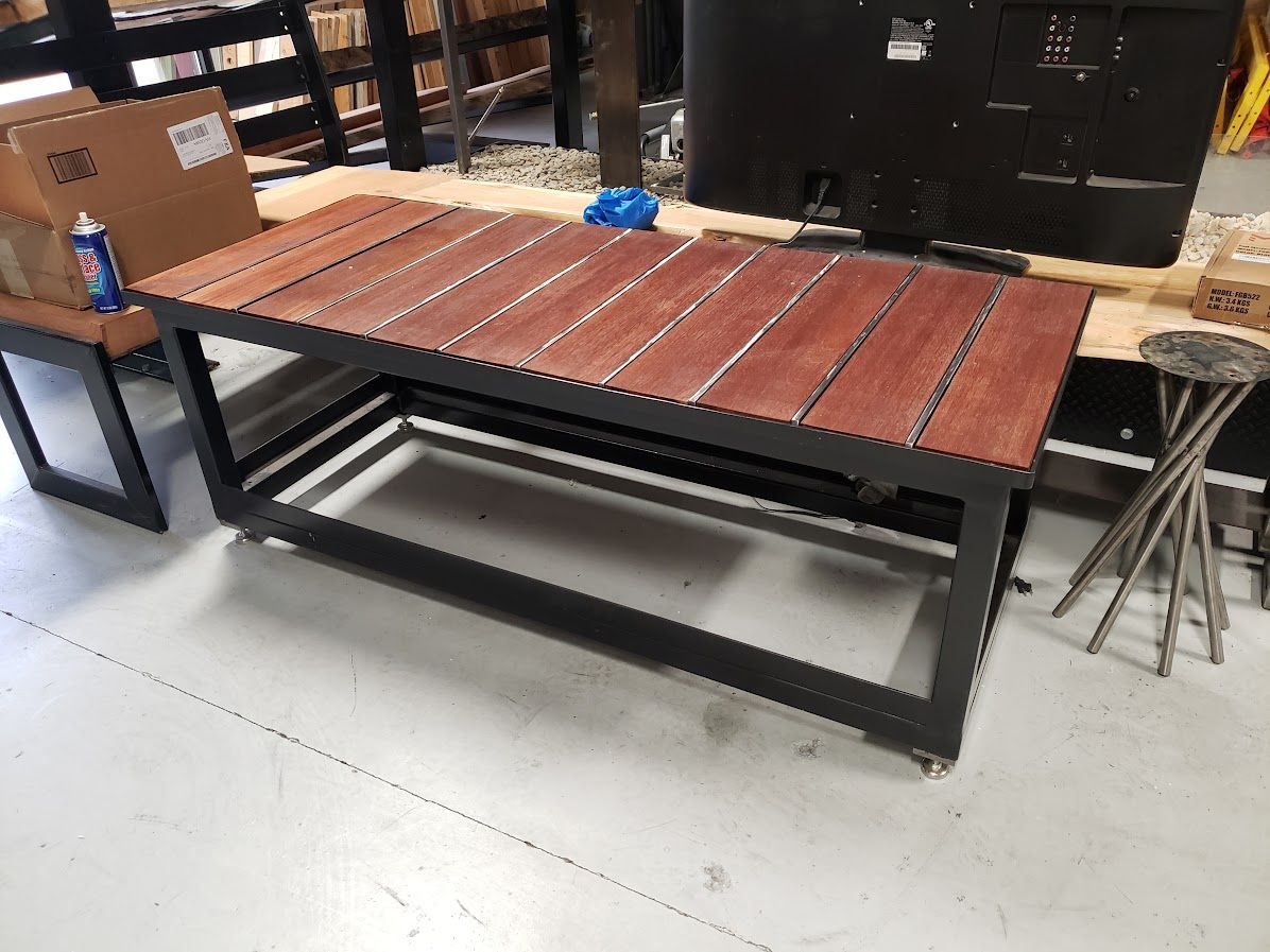 Table - Steel & Mahogany