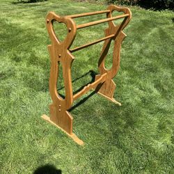 Solid Oak Granny Core Quilt  Rack