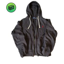 Black Vintage Y2K Zip Up Ralph Lauren-medium