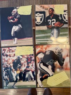 Vintage 90s Raiders 8x10 Glossy Photos Lot (4 Pack)