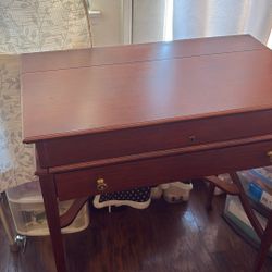 Vintage Wood Secretary Desk 