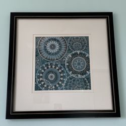 Abstract Framed Print In Turquoise 