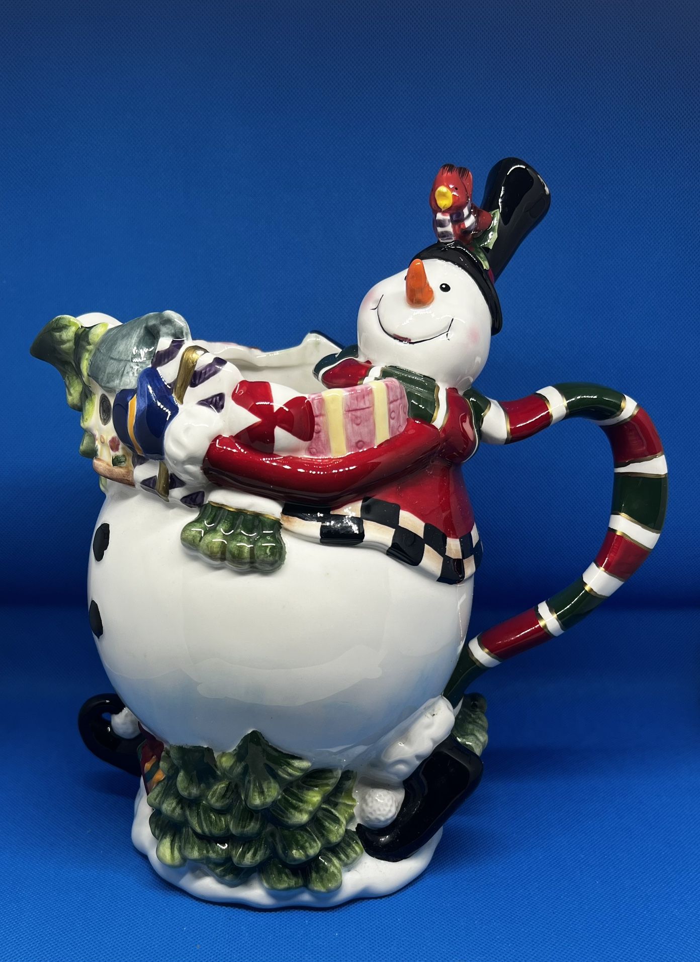Christmas Snow Man Pitcher Decoration Winter Holiday Collectable