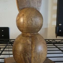 Wood Bunny With Wood Stand