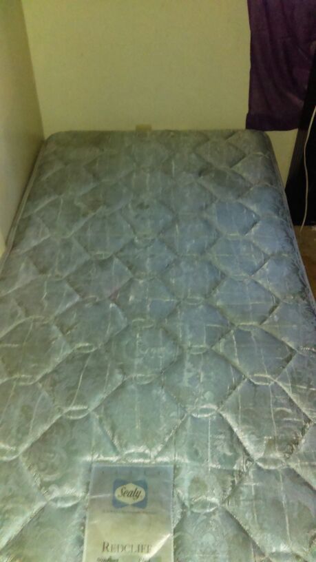 Twin bed, frame and mattresses