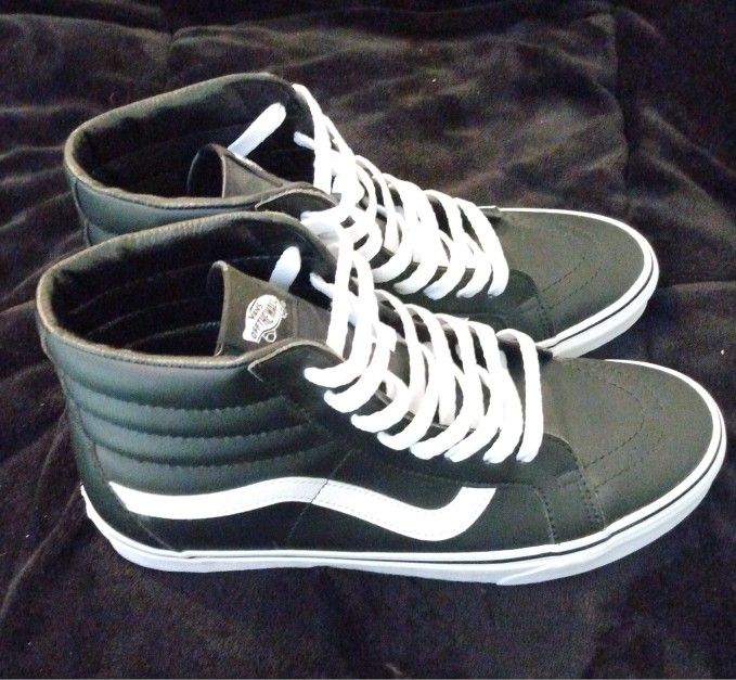 Brand New Black Leather Vans