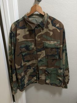 Vintage 90s USMC Woodland Camo BDU Jacket Sz M U.S. Marines