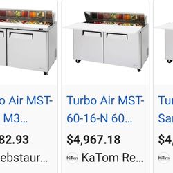 New Turbo Air 50% Off, Sandwich Prep Refrigerator