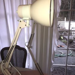 Pair of tall light pink lamps