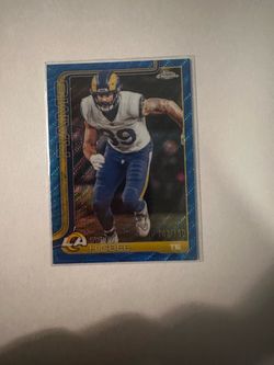Tyler Higbee Topps Chrome Blue Refractor /150