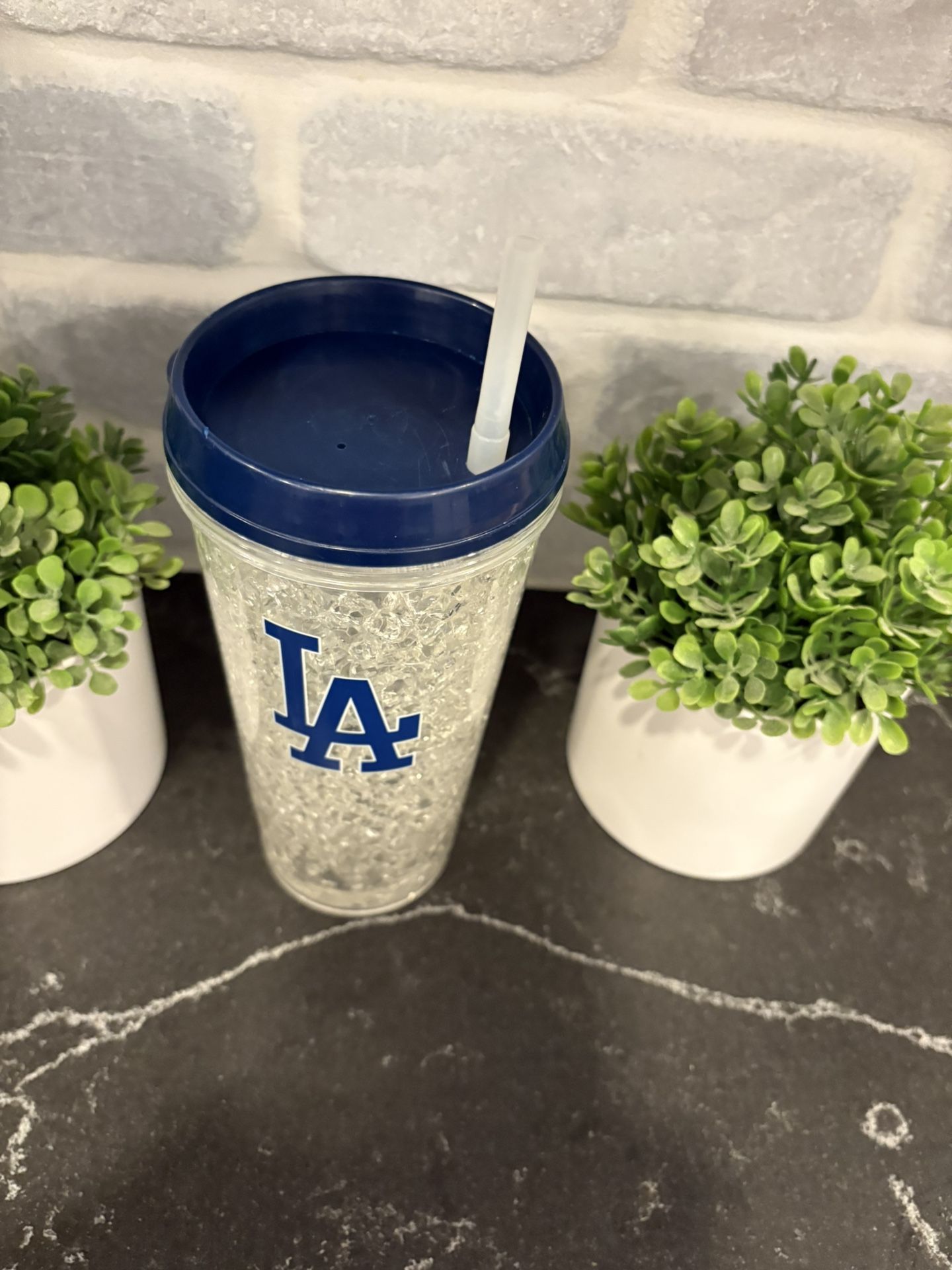 Dodgers Cup with rubber straw & snap lid dodger blue- Simi Valley