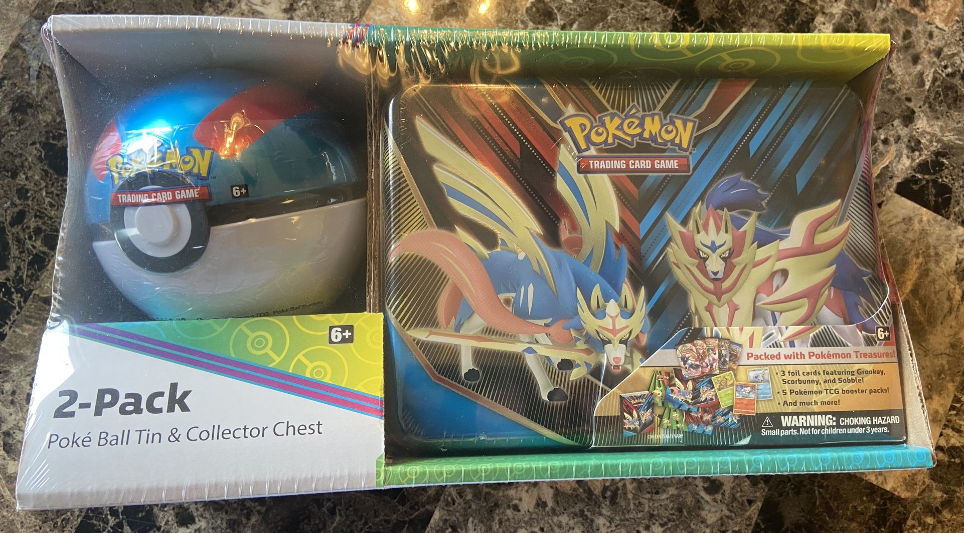 Pokemon 2-Pack Poke Ball Tin + Collector Chest Trading Card Game TCG 