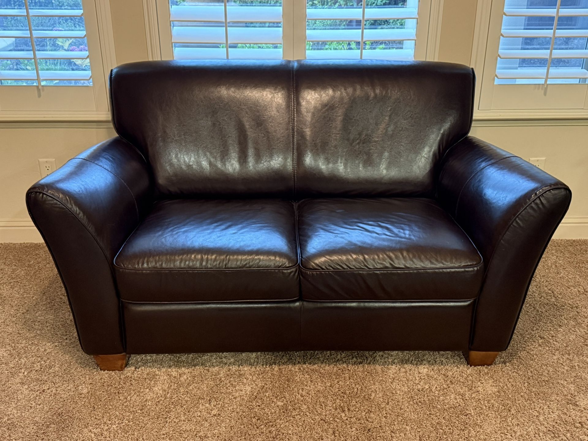 Natuzzi Genuine Italian Leather Loveseat and Sofa