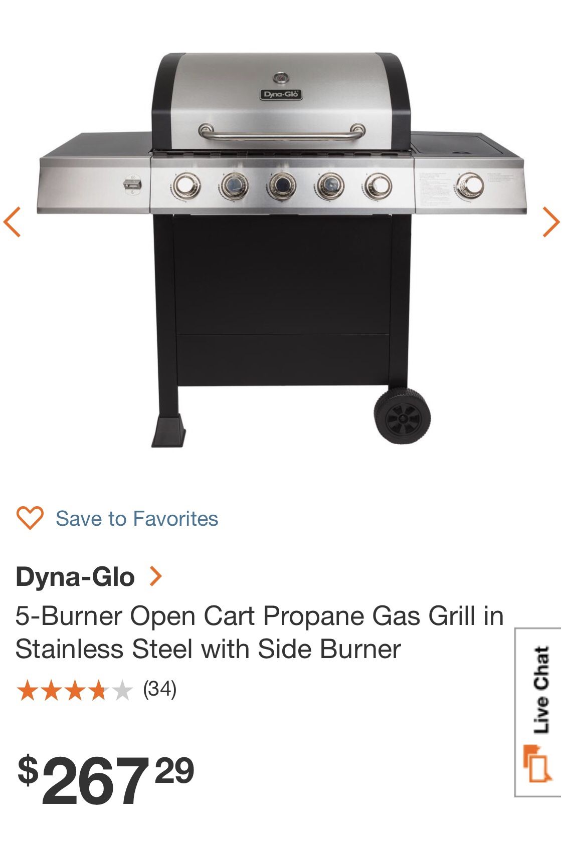 Dyna Glo new gas grill with full propane tank