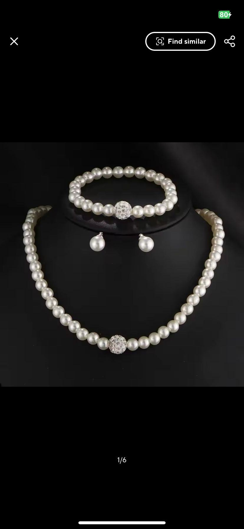 Pearl Necklace Earrings set Vintage For Women Crystal Choker Banquet Wedding Jewelry / chic vibes Set