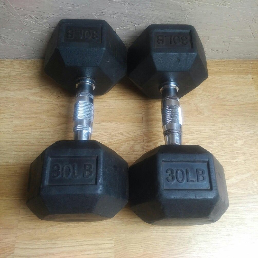 Weight / dumbbells rubber coated 2x30 lb. $45 firm