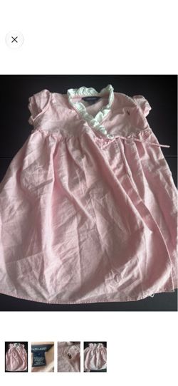 Ralph Lauren Light Pink Girls Ruffle-Trim Dress