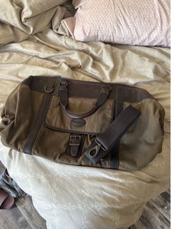 Fossil Leather and canvas duffle bag