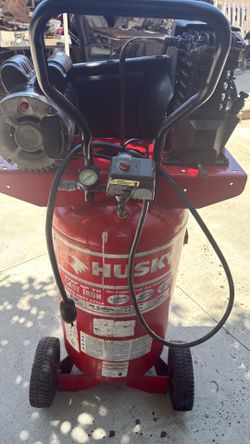 Husky air compressor  26 gallon belt driven very quiet no comparison Weather direct drive direct drive. They’re very noisy and they do not lost.