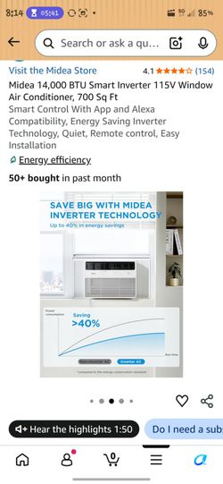 Midea 14,000 BTU Smart Inverter Window Air Conditioner