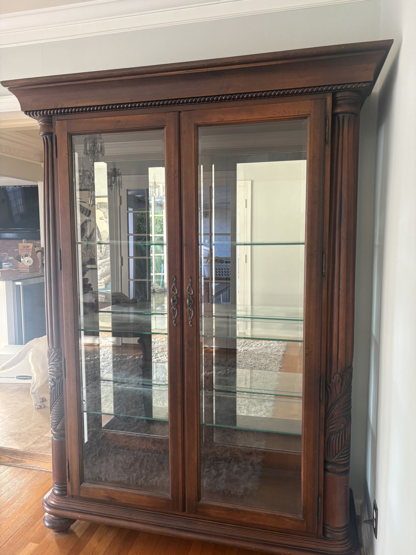 Thomas Ville Wood Hutch With Interior Lights