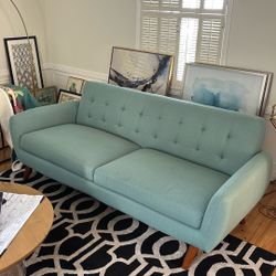 Mid Century Style Teal Couch