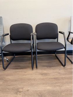 2 Black Reception / Waiting Room Chairs – $89 for Both