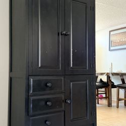 Black Storage Cabinet / Armoire – Heavy Duty
