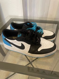 White Blue and Black Jordan 1 size 10.5