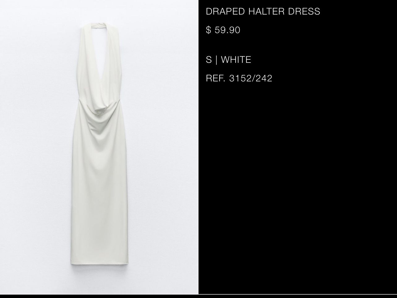 Zara White Dress Halter Top (Brand New)