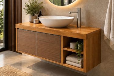 48” Floating Bathroom Vanity Cabinet – Modern Wall Mount