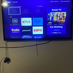 42 Inch Hisense Tv with Remote Including Wall Mount