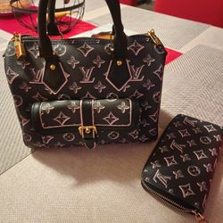 Louis Vitton  Hand Bag With Matching Wallet