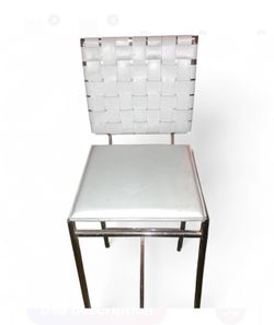 White Lattice Back Chrome Chair(s) x2