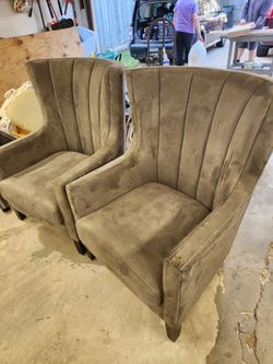 2 Used Gray High Back Chairs Very Comfortable $40 Each