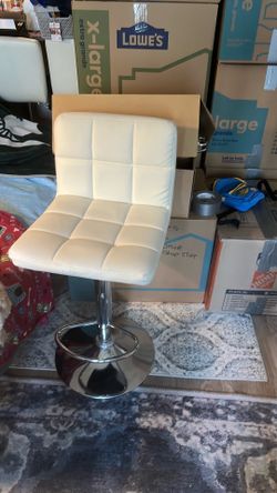 5 White pleather bar stools