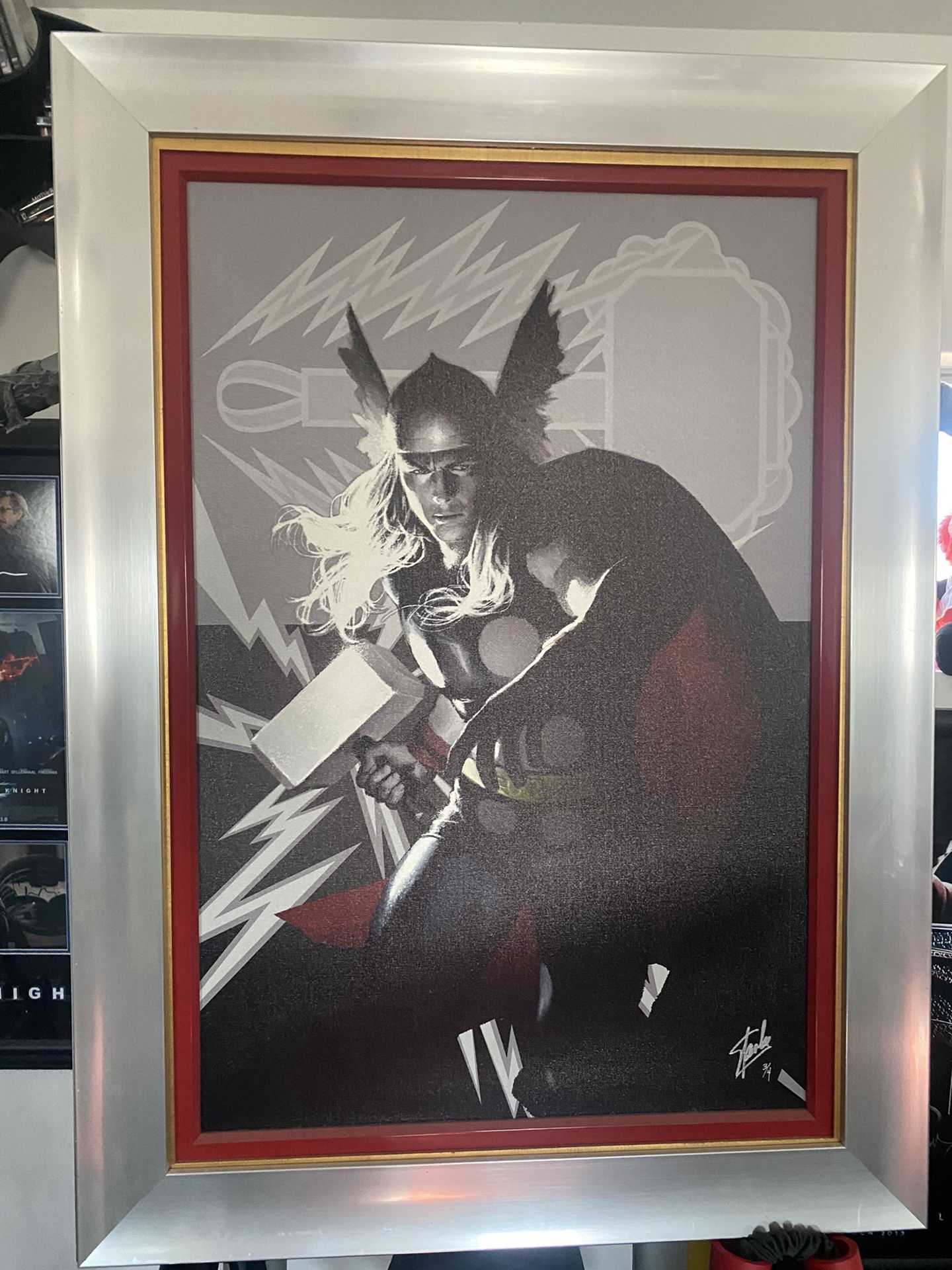 Custom Framed Thor Painting