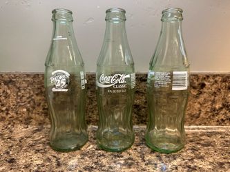 #99 Coca-Cola 25th Anniversary 1993 Glass Bottles Set of 3