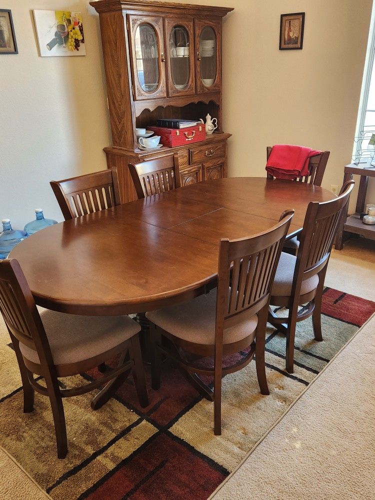 Wooden Dining Table & 6 Chairs