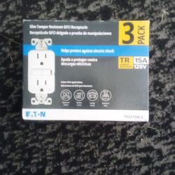 Eaton Slim Tamper Resistant GFCI Receptacle 3 Pack
