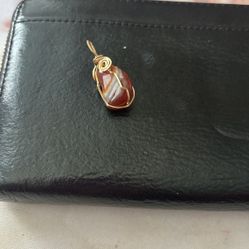 Small Orange Banded Agate Pendant