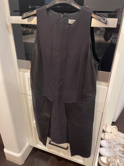 Sportmax by Max Mara Black Leather Insert Dress