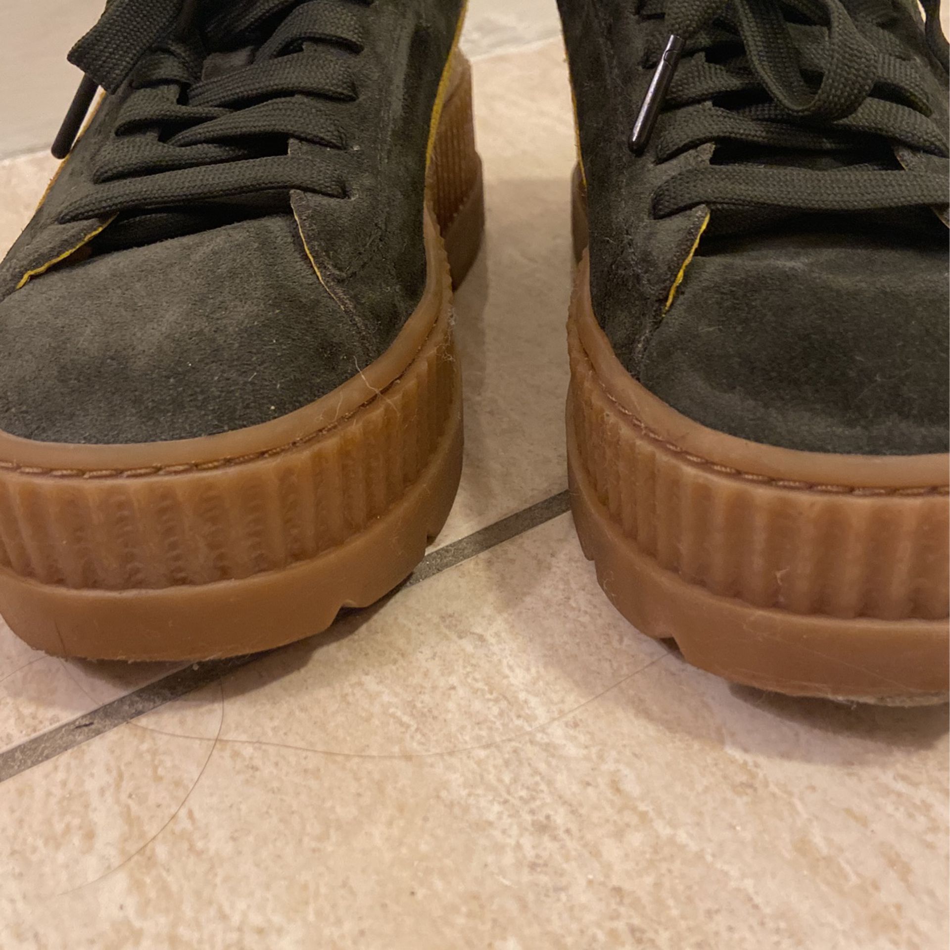  Puma X FENTY By Rihanna Womens/Ladies Cleated Suede Creepers (Green)