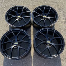 BBS Rims RIA Style Matte Black Wheels 19"" 8.5J +38 (5X114.3) 