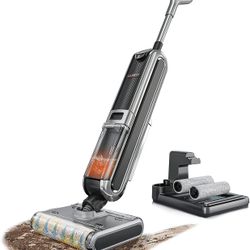 Cordless Wet Dry Vacuum Cleaner with Double Roller Brush 44Min Long Run Time Mop for Hard Floors, Smart to Clean Tough Dirt and Pet Hair